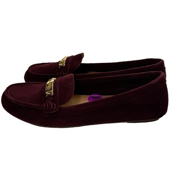 NWT Calvin Klein Lunasi Suede Leather Loafers Dark Cranberry size 8.5 - Picture 4 of 13